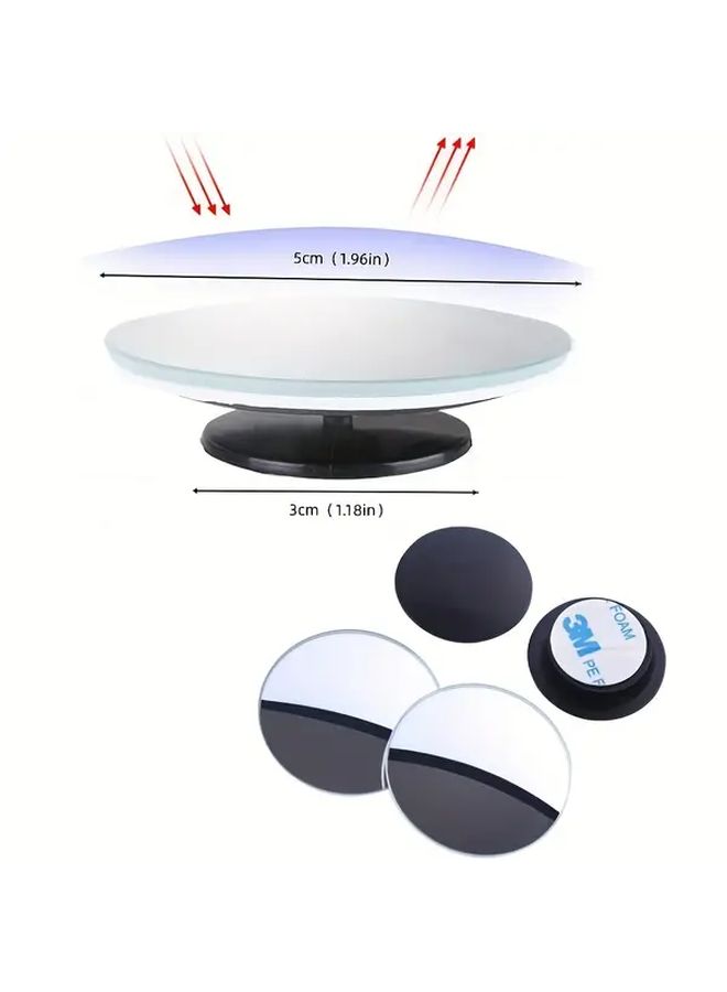 2pcs Wide Angle Car Blind Spot Mirrors 360 Rotating Anti Shake Convex Safety HD Glass - Image 2