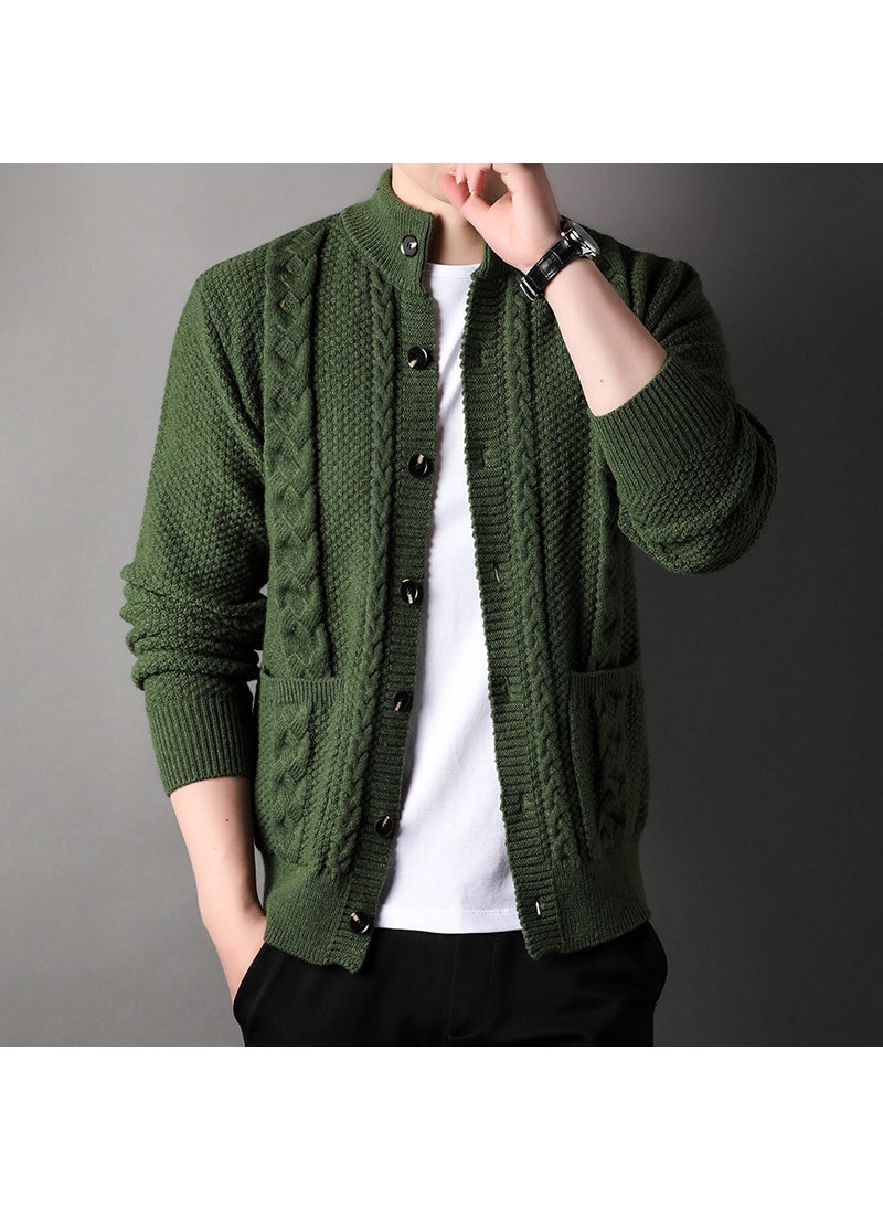 2024 Autumn Mens Knitted Cardigan Sweater Casual Green - pzsku/Z588BD35E2267135BCB33Z/45/_/1730735085/49d9ed53-4fad-4b80-97fc-d1e6b6fdba84