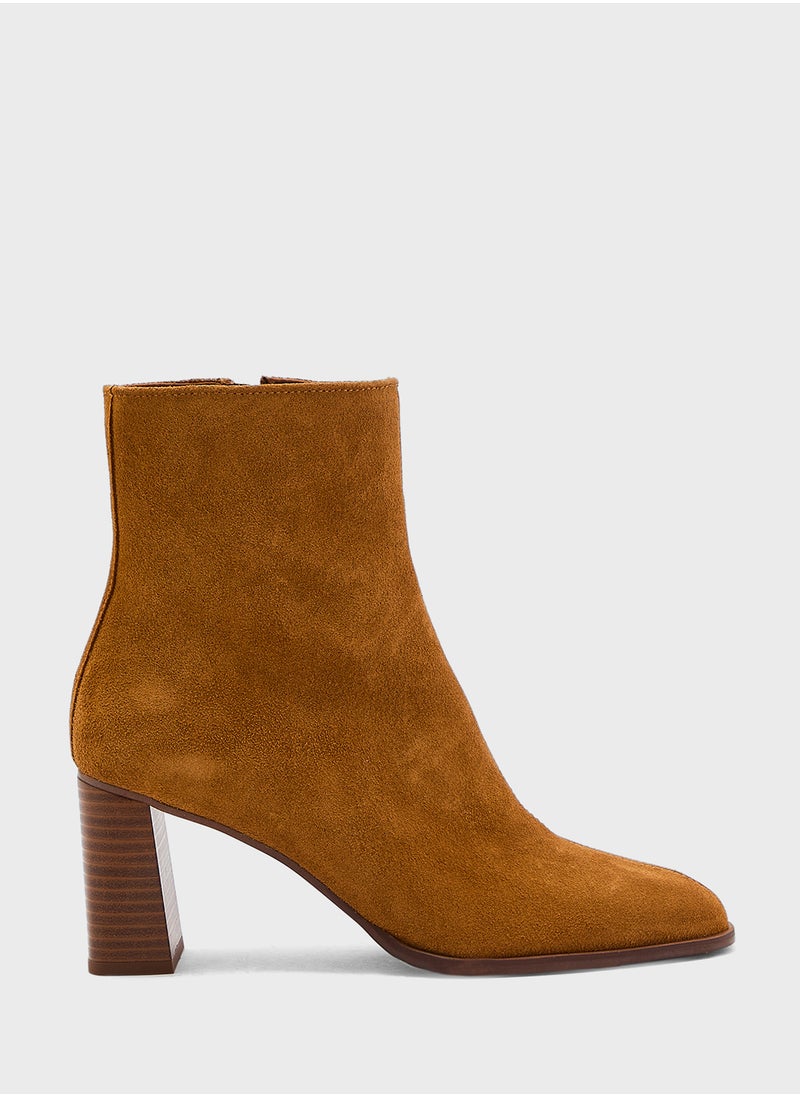 MANGO Heel Suede Ankle Boot  - Image 1