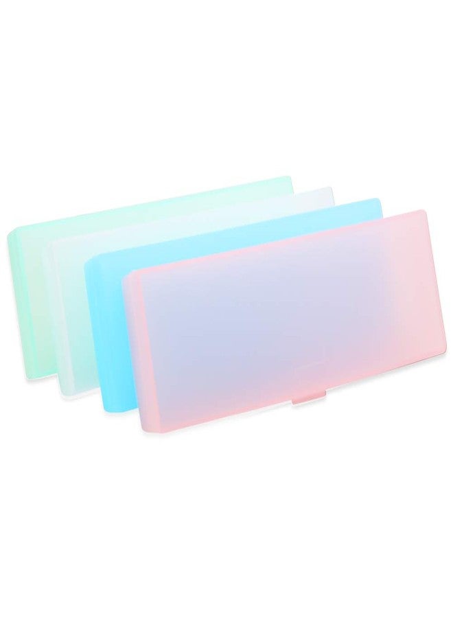Unigift 4 Pieces Plastic Clear Pencil Cases Pencil Box Plastic Stationery Storage Case with Lid Snap Closure,4 Colors(Small Size) - Image 1