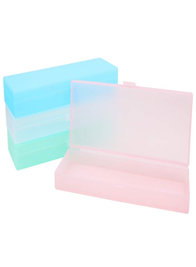 Unigift 4 Pieces Plastic Clear Pencil Cases Pencil Box Plastic Stationery Storage Case with Lid Snap Closure,4 Colors(Small Size) - Image 2