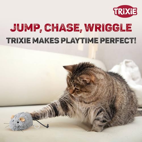 Trixie: - Wriggle Up Mouse Plush Cat Toy | Interactive Cat Toy, Made with Non-Toxic Polyester | A Classic Mouse Shape Toy, Stimulates Your Kitten’s Natural Hunting Instincts – 8 cm - Image 2