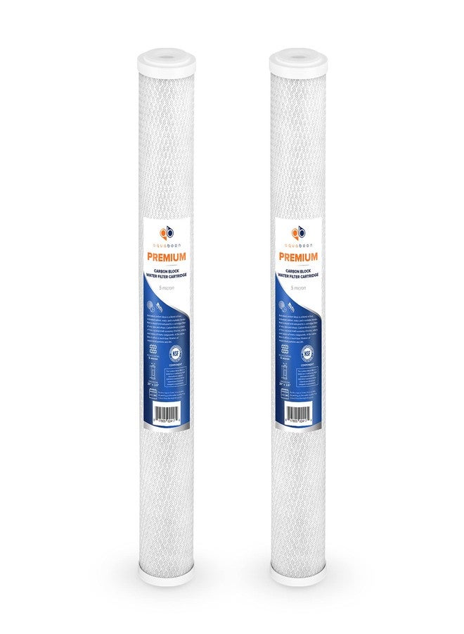 Aquaboon Premium 5 Micron Carbon Filter 20 x 2.5 CTO Activated Carbon Water Filter Replacement Cartridge Compatible with EP-20, CB-25-2005, 2-Pack - Image 1