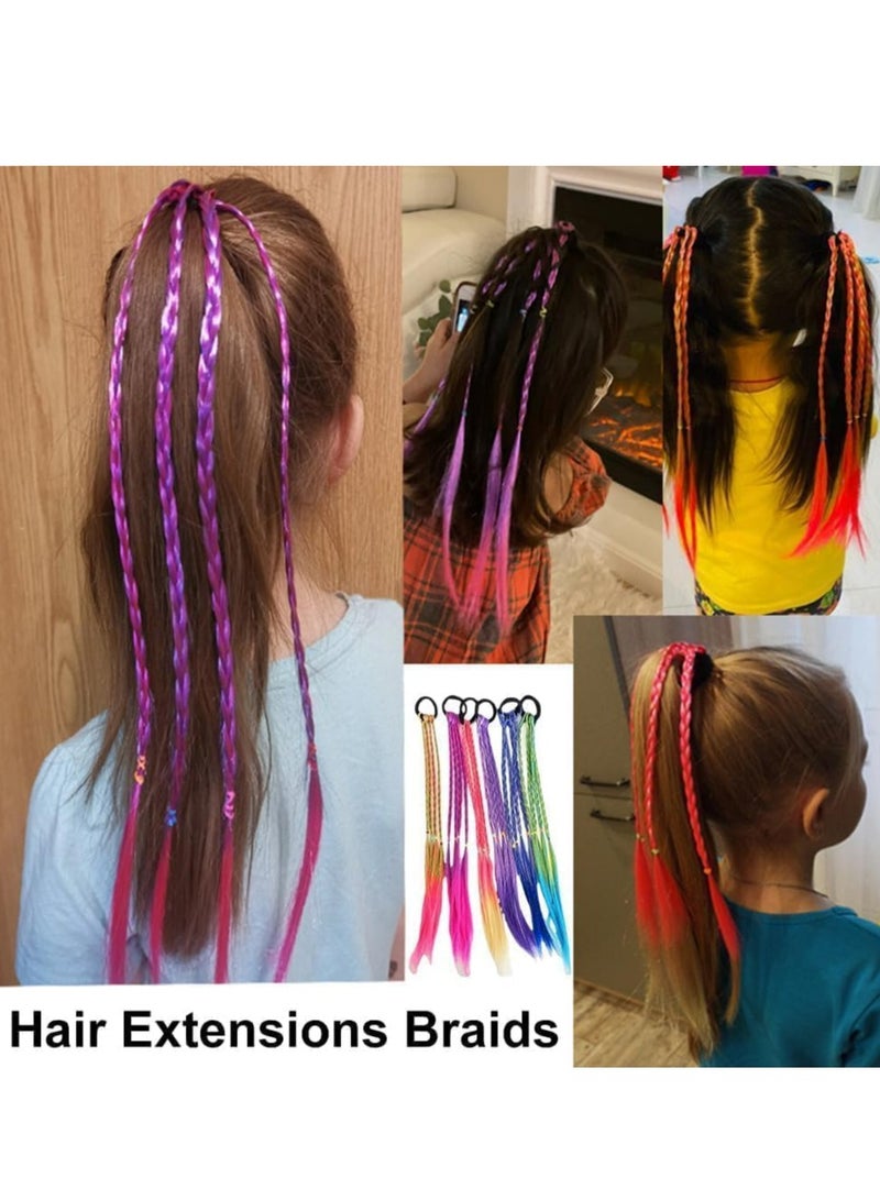 Oasisgalore 10 PCS 16" Multi-Color Kids' Hair Extensions Braids, for Cosplay, Parties  - Image 4