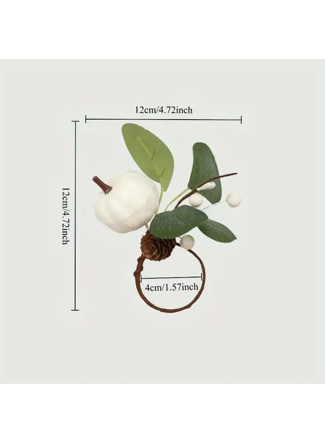 5 قطع خواتم مناديل على طراز كوتج كور قابلة للتعديل باللون الأخضر المريح والأبيض، زينة موسمية من البولي فوم - Image 3