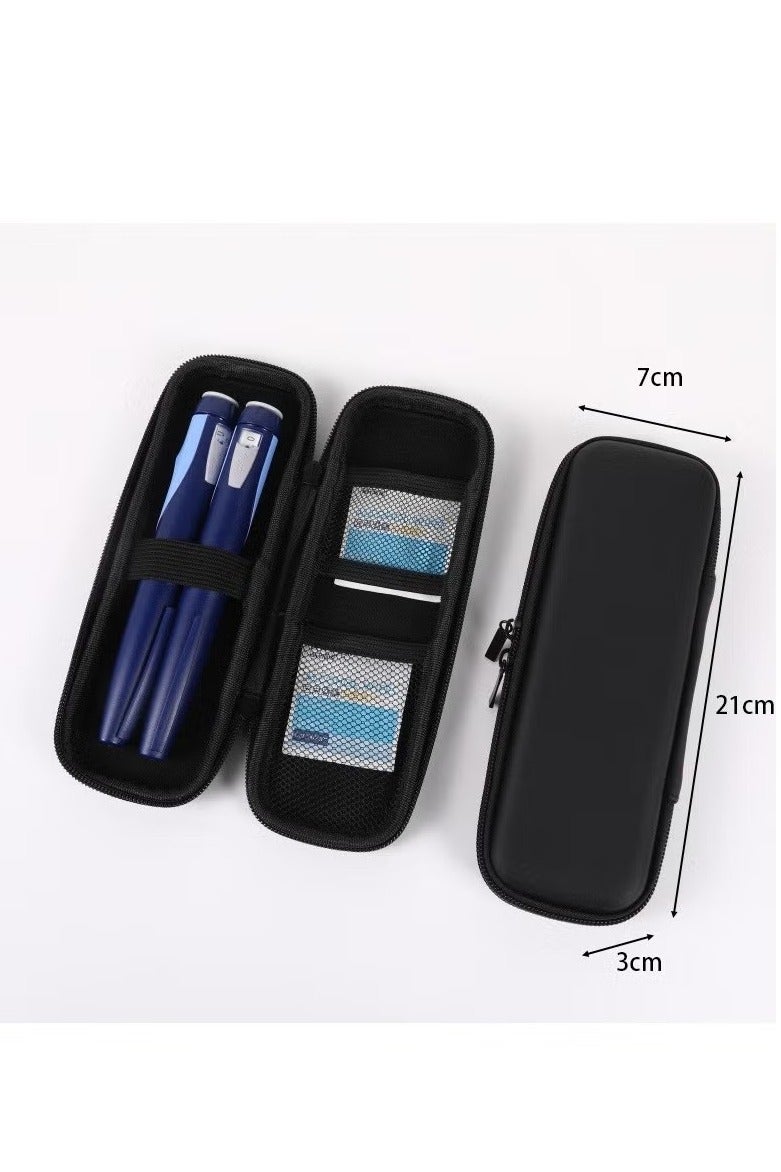 حقيبة سفر مبردة للأنسولين من جينيريك، حقيبة سفر محمولة للأنسولين، منظم معزول لأقلام الأنسولين (أسود) - Image 1