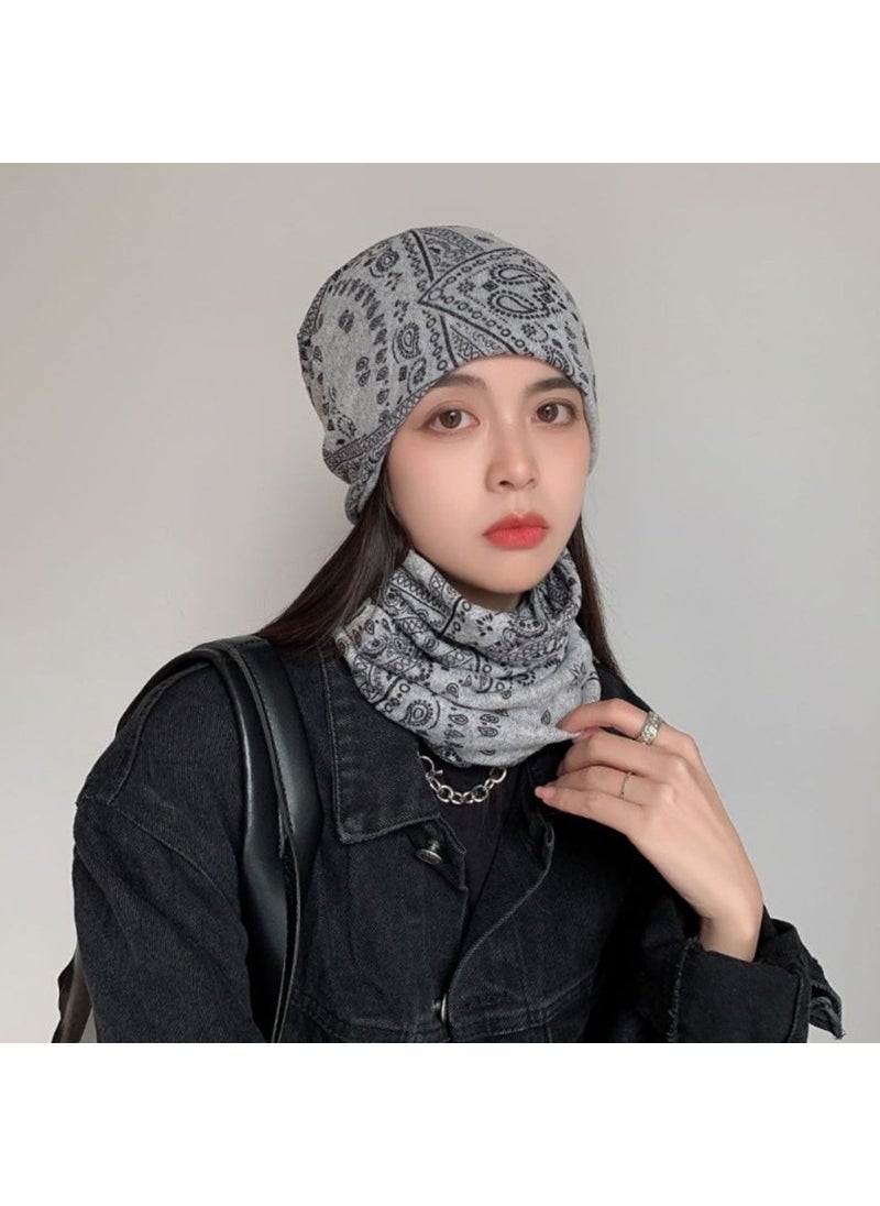 Generic Versatile Autumn Winter Twist Scarf Cap No. 43 gray cashew nuts 