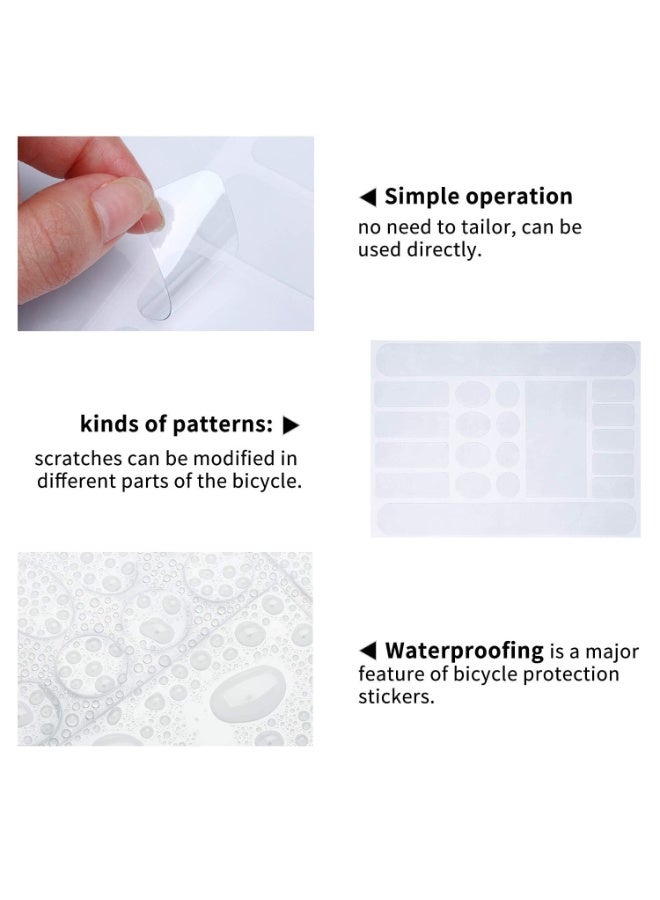 Generic 3 Pieces Bicycle Chainstay Protector Decal Chainstay Frame Guard Adhesive Protectors Film Cover for Mountain Bike Chain Protective Road Bike Folding Frame Front Fork Protective(3PCS)  - Image 3
