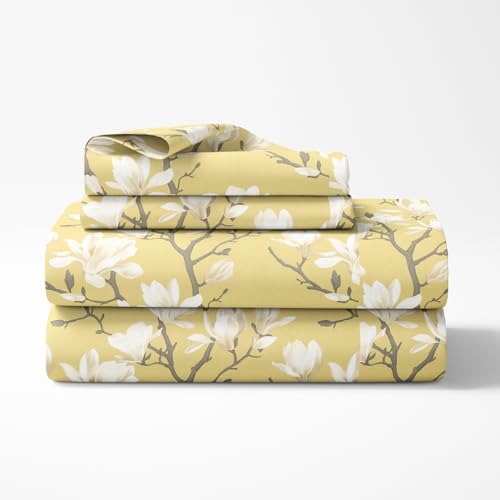 haus & kinder Bedsheet for King Size Bed | 144 TC | Pure Cotton King Size Bedsheet for Double Bed with 2 Pillow Covers (108 x 108 Inches) Perfect for Home Décor Goldem Bloom Trellis - Image 5