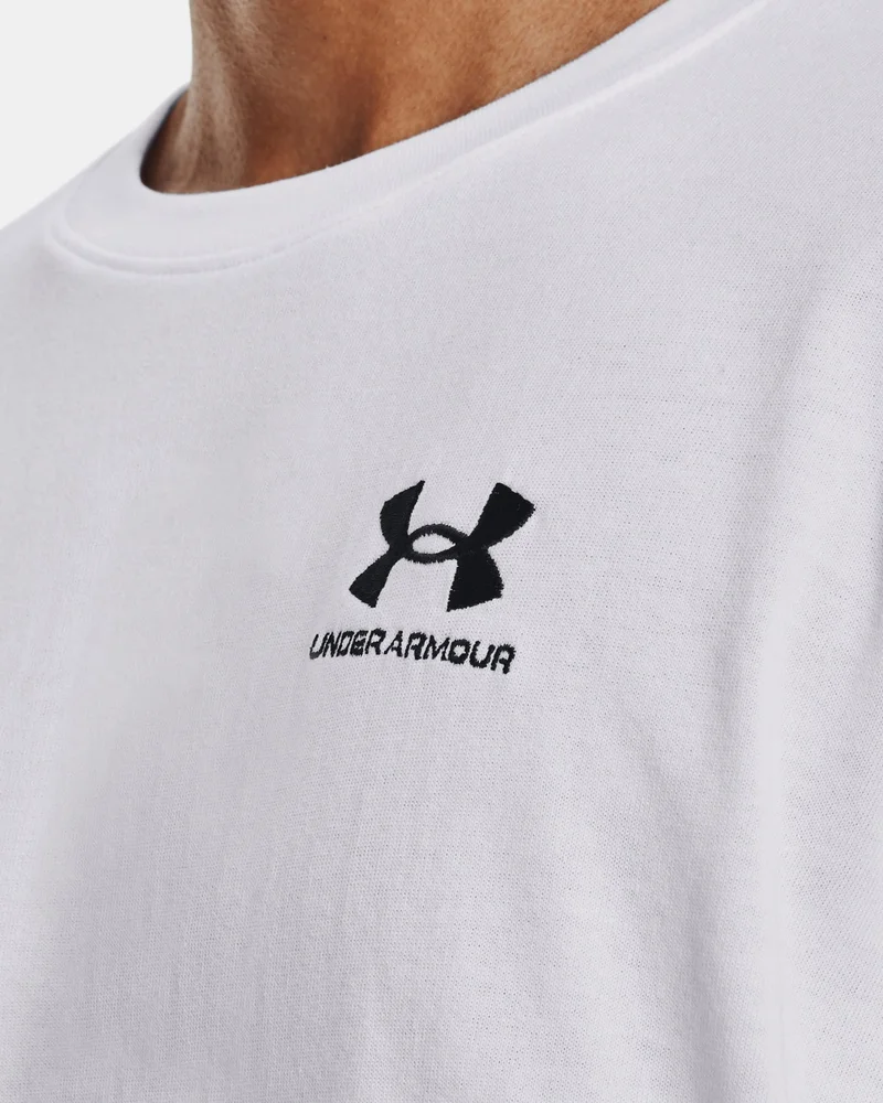 Under Armour White Men's Logo Heavyweight T-Shirt for Men | Best Price UAE