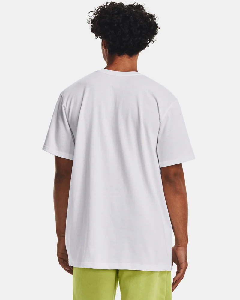 Under Armour White Men's Logo Heavyweight T-Shirt for Men | Best Price UAE