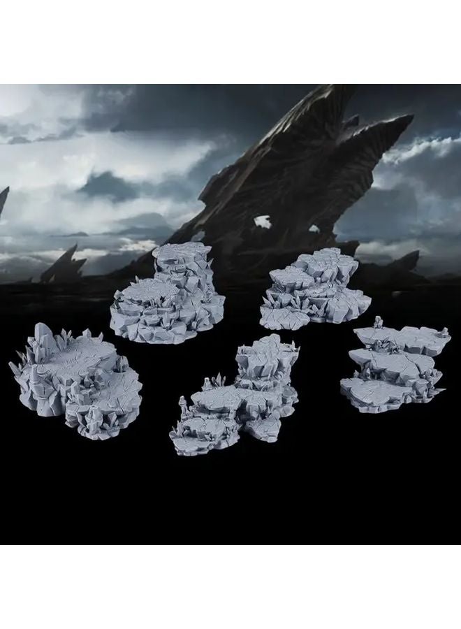 5 قطع H40 تضاريس مبعثرة للصخور لمشاهد ألعاب الحرب المصغرة لطاولة اللعب - Image 1