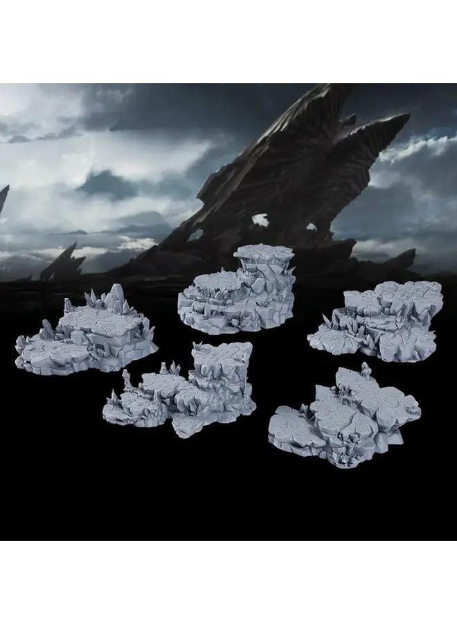 5 قطع H40 تضاريس مبعثرة للصخور لمشاهد ألعاب الحرب المصغرة لطاولة اللعب - Image 2