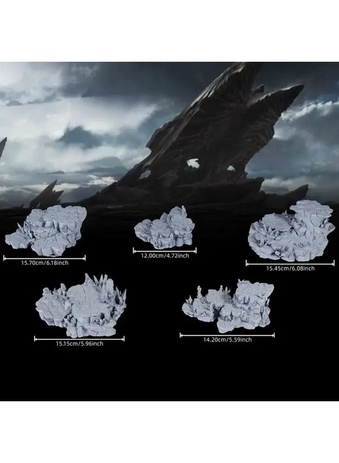 5 قطع H40 تضاريس مبعثرة للصخور لمشاهد ألعاب الحرب المصغرة لطاولة اللعب - Image 3