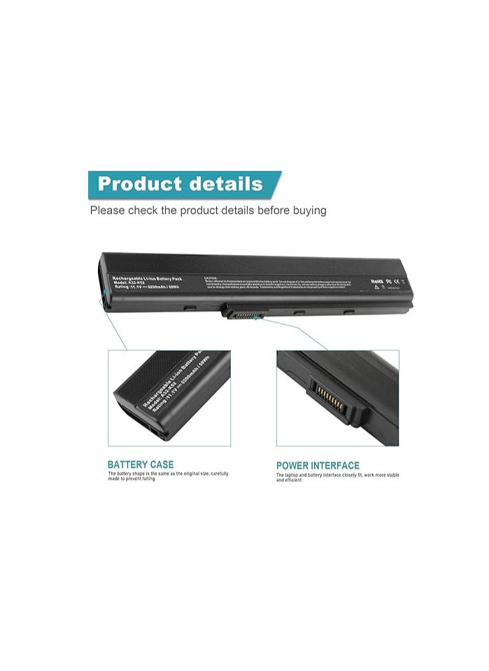 Terabyte - A32-K52 Laptop Battery for ASUS A52F A52J K52F X52N X52J X52F K52D K52J X5IJ K52 K52D K52DE K52DE-EX064V K52F-B1 K52F-BBR5 K52F-BBR9 K52f-c1 K52F-C2B K52FK52F-A1 K52f-SX051V K52N-EX035V K52Xi - Image 1