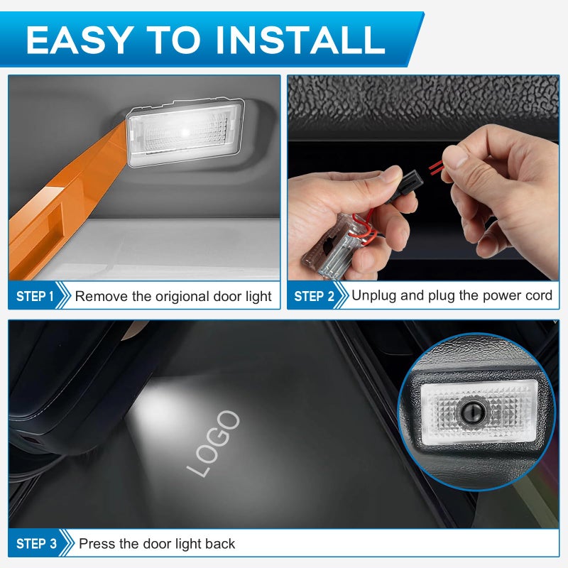 Avsty Puddle Lights for Tesla Model Y 3 X S, Upgraded No Fade Tesla Door Logo Lights (2 Pack) - Image 5