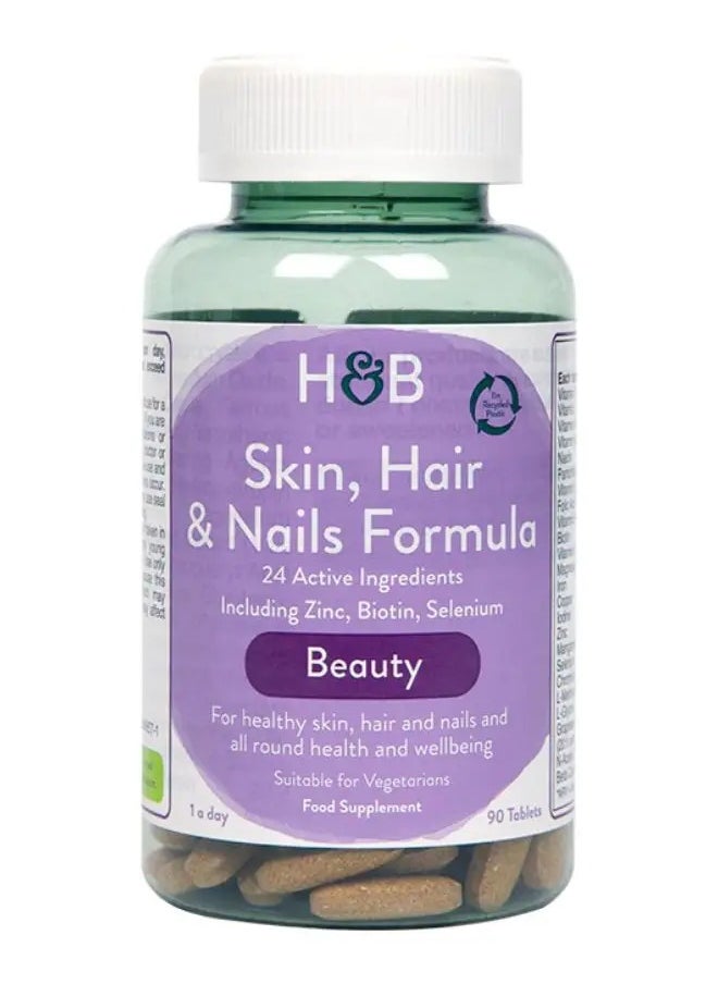 H&B H&B Skin, Hair & Nails Formula With Biotin, Zinc & Selenium Tablets, Pack of 90's 