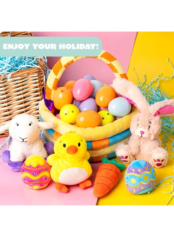 JOYIN 7 Pcs Easter Basket Plushies playset Easter Basket Stuffers Toys for Easter Party Favors Plush Easter Basket for Kids of All Ages - Image 4