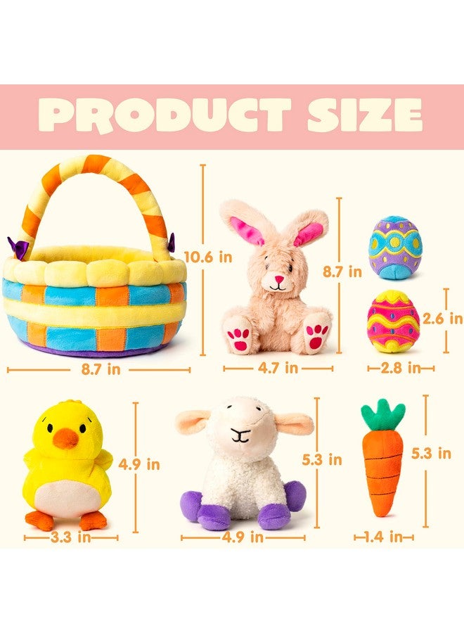 JOYIN 7 Pcs Easter Basket Plushies playset Easter Basket Stuffers Toys for Easter Party Favors Plush Easter Basket for Kids of All Ages - Image 5