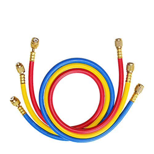 Beduan AC Charging Hose 14 SAE Flare Thread HVAC Air Condition Refrigerant Charging Hose 36 for R134a R12 R22 R502Pack of 3