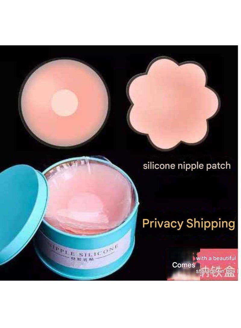 Nipple Cover Pads Reusable Invisible Breast Petals with Storage Box – Skin-Tone, Ultra Thin - Image 2