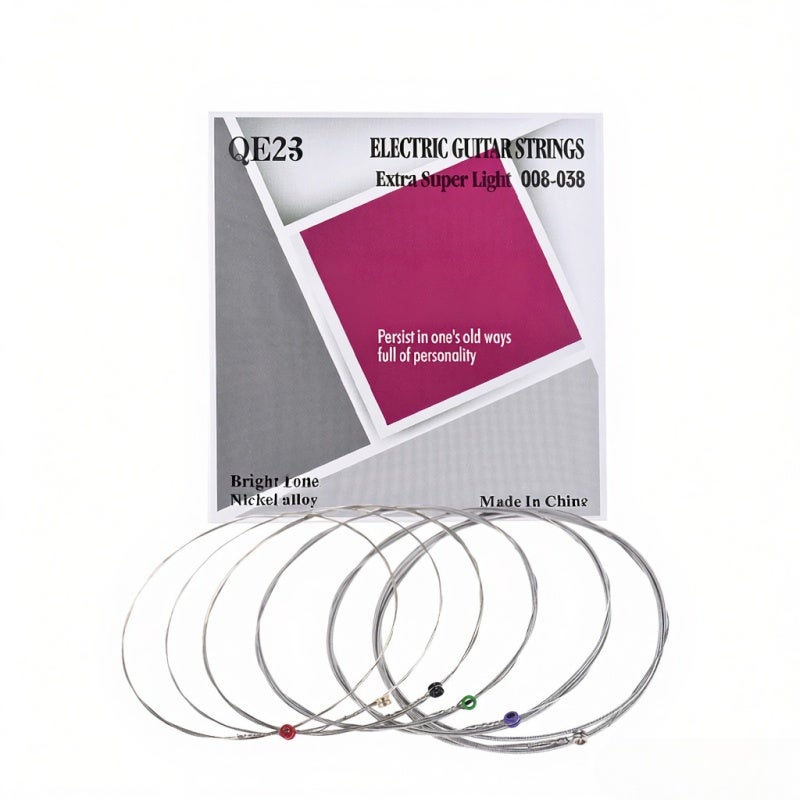 Orphee Professional Guitar Strings 008-038: High Carbon Hexagonal Steel Core Nickel Alloy Wound - Bright Tone Anti Rust High Gloss Comfortable Feel for Electric Guitar Players - Image 1