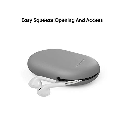 DailyObjects Oblong Earphones & Cable Pouch for Cables/Chords/Wires | Wire Winder, Earphones Holder, Mini Clip Organiser | Made of Non-deformable Silicone | for Office and Travel Purposes - Gray - Image 3