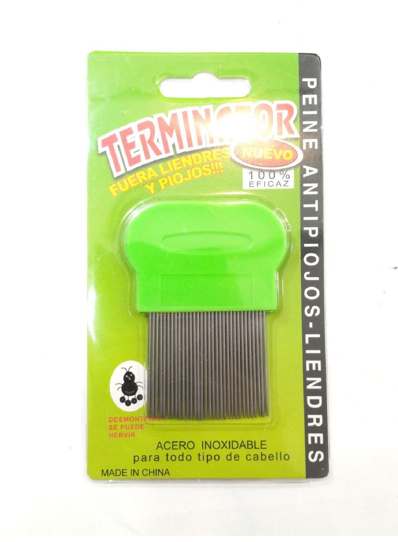 Terminator Lice And Dandruff Removal Hair Comb - Green - Image 2
