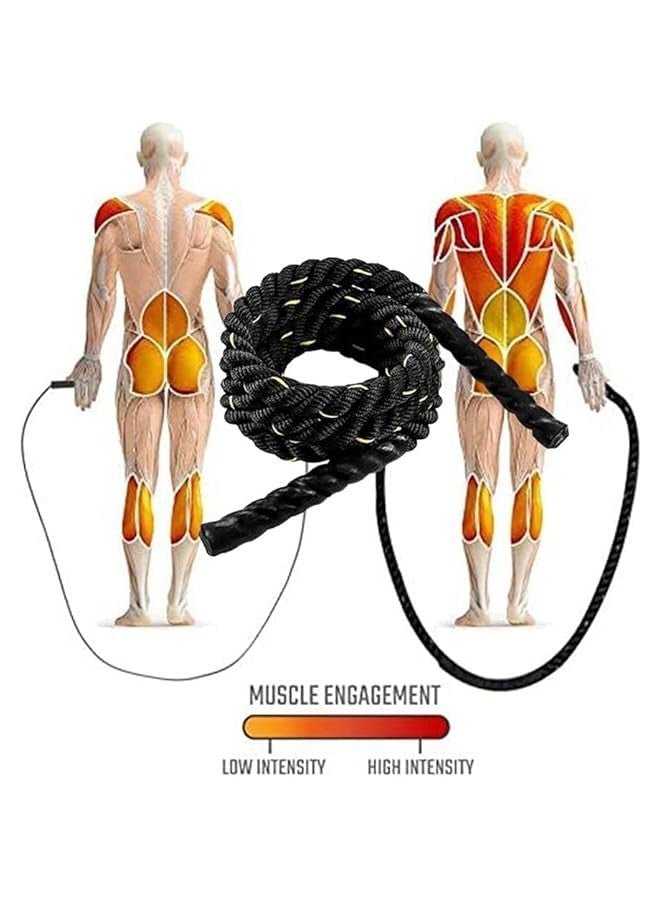 TRASSLE Heavy Jump Ropes for Fitness,Weighted Adult Skipping Rope Exercise Battle Ropes for Men & Women,Total Body Workouts, Power Training in Home Gym to Improve Strength and Building Muscle  - Image 4