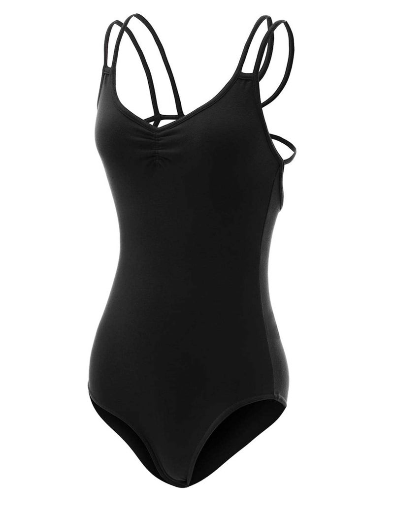 Daydance Black Teen Girl's Dance Leotards Double Straps Ballet Outfits - Image 4