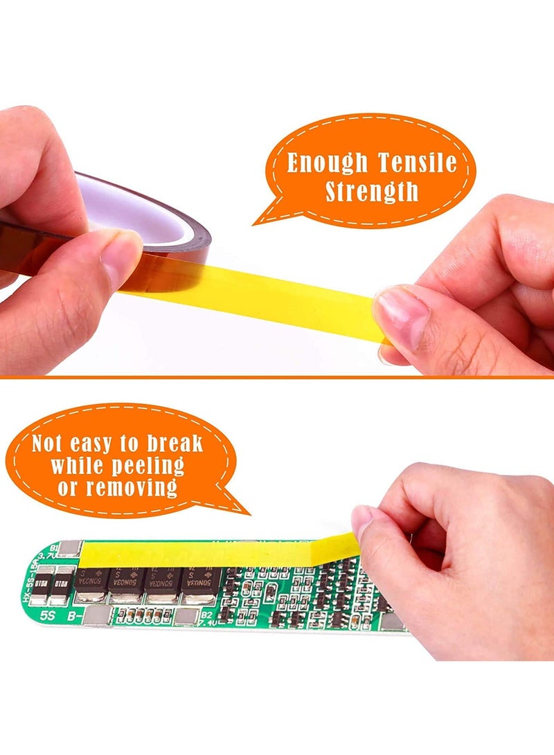 Heat Resistant High Temperature Tape 10MM x 33M 6 Rolls Heat Transfer Tape for Heat Press 3D Printing HTV T Shirt Fabric Sublimation on Coffee Mugs Crafts Masking Insulation Adhesive - Image 5