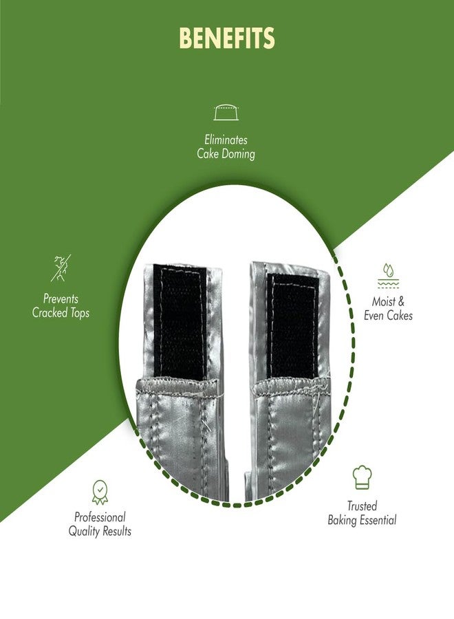 Regency Wraps EvenBake CakeStrips, Aluminized Cotton Band with Secure Velcro-like Closure to Create Moist, Even Layers, Pack of 2, Silver, 30", fit 8-9" cake pans - Image 2