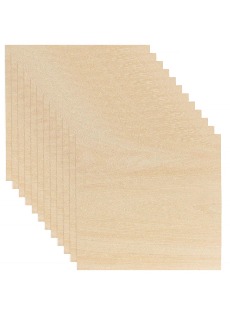 MIVIDE 12 Pack Basswood Sheets 18 x 12 x 12 Inch Plywood Board Thin Natural Unfinished Wood for Crafts Hobby Model Making Wood Burning and Laser Projects 