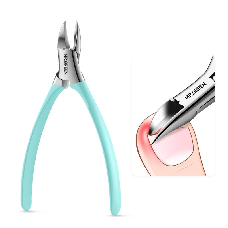 MRGREEN Toenail Clippers Stainless Steel Ingrown Nail Cutter Thick and Hard Nails Pedicure Manicure Tools Green