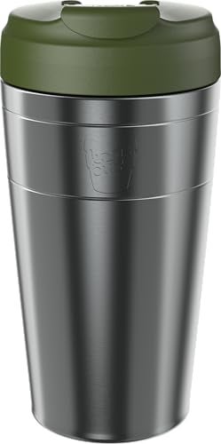 KeepCup Commuter Travel Mug Insulated Stainless Steel Reusable Coffee Cup with Spillproof Flip Lid 16oz454ml Pine - Image 1