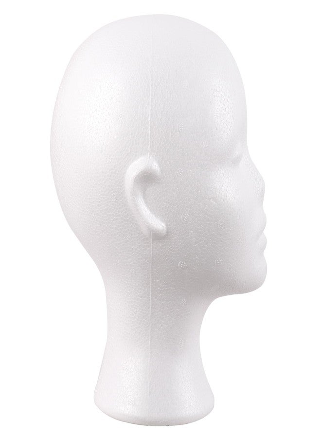 MapofBeauty Styrofoam Foam Mannequin Head Stand Wigs Display Styling Hat Storage Lightweight DIY Wig Head (White) - Image 2