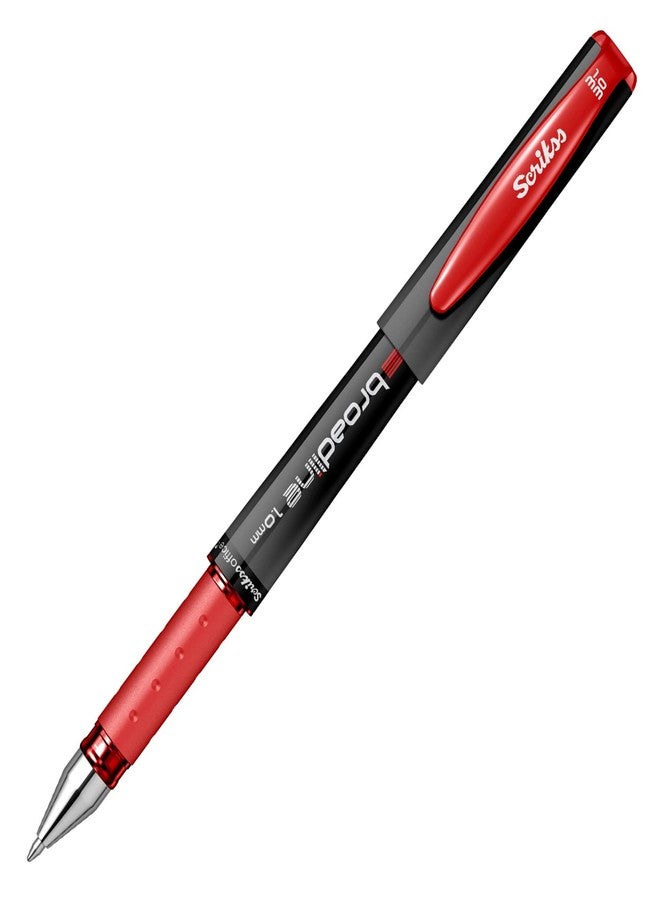 Scrikss Office Broadline 1.0mm Gel Pen - Fast Dry Gel Ink, Smooth Writing - Set of 12 Pens - Red - Image 2