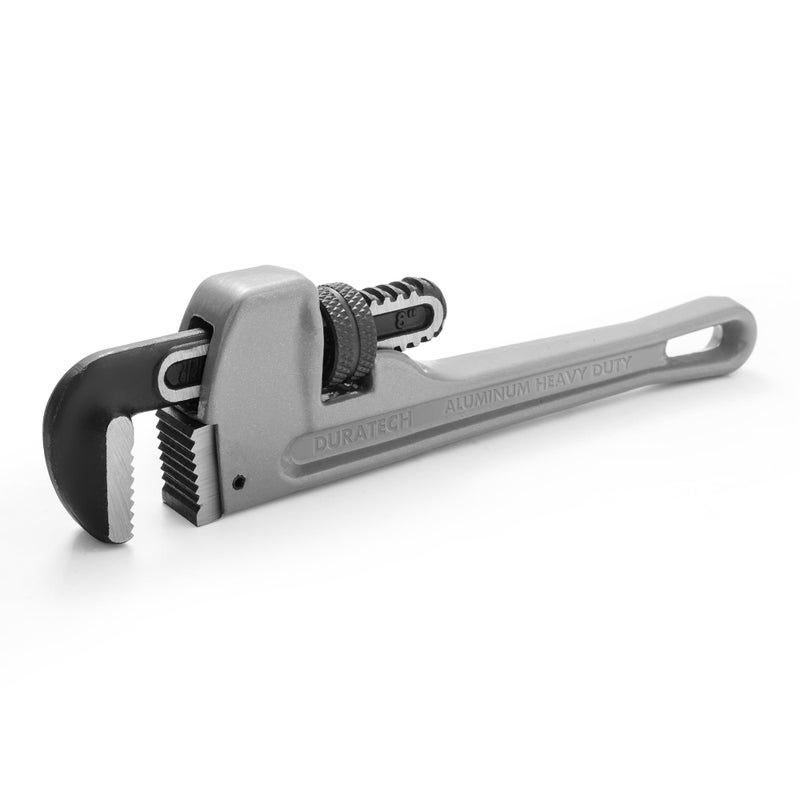 DURATECH 8-inch Heavy Duty Aluminum Straight Pipe Wrench, Adjustable Plumbing Wrench, Drop Forged, Exceed GGG standard - Image 1