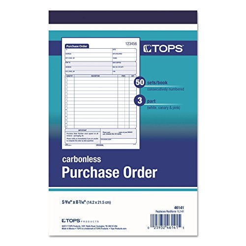 TOPS Purchase Order Book, Carbonless Triplicate,5-9/16 x 8-7/16 Inches, 50 Sets per Book (46141) - Image 3