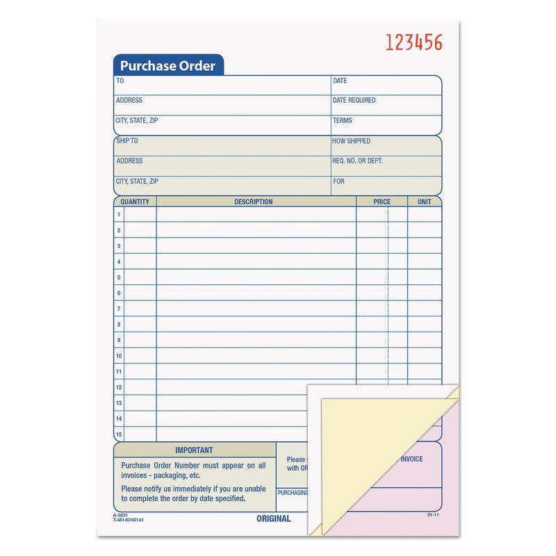 TOPS Purchase Order Book, Carbonless Triplicate,5-9/16 x 8-7/16 Inches, 50 Sets per Book (46141) - Image 5