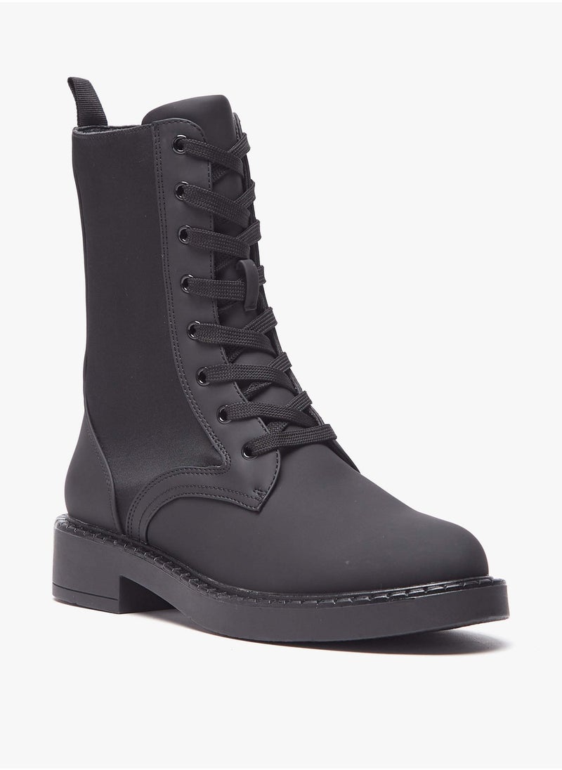 Flora Bella By Shoexpress - Women Solid Boots with Zip Closure and Block Heels - Image 1