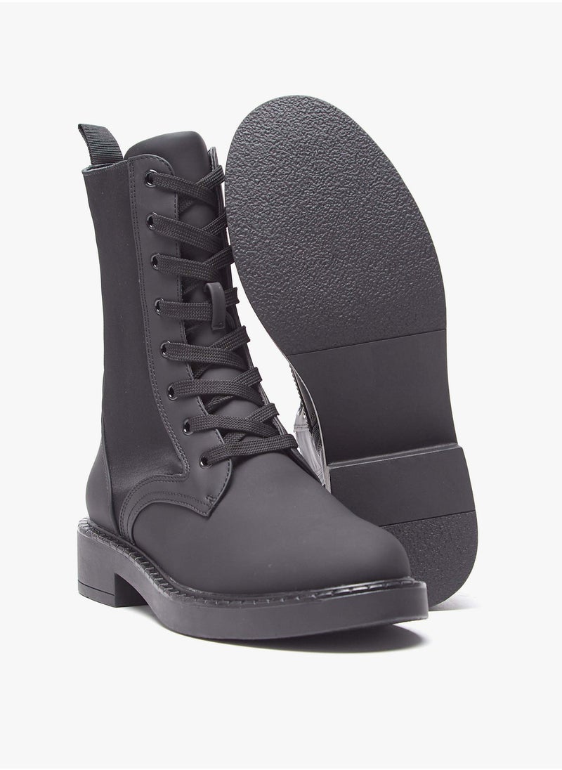Flora Bella By Shoexpress - Women Solid Boots with Zip Closure and Block Heels - Image 1