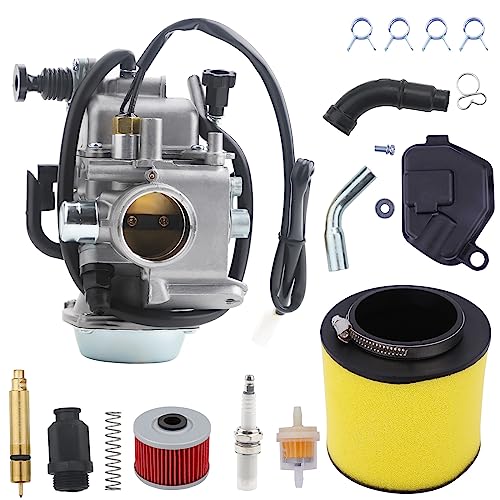 MINSTAR Rancher 350 Carburetor for Honda TRX350 00-06, TRX450 S/ES 98-04, FourTrax 300 1988-2000, Foreman 400 97-04,with Parts Air filter& Oil filter Spark Plug - Image 1