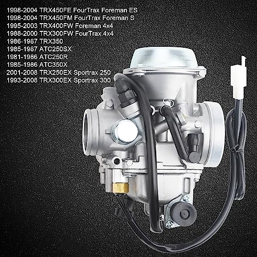 MINSTAR Rancher 350 Carburetor for Honda TRX350 00-06, TRX450 S/ES 98-04, FourTrax 300 1988-2000, Foreman 400 97-04,with Parts Air filter& Oil filter Spark Plug - Image 5