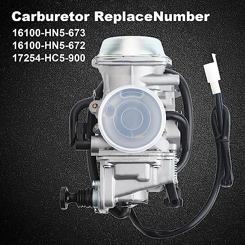 MINSTAR Rancher 350 Carburetor for Honda TRX350 00-06, TRX450 S/ES 98-04, FourTrax 300 1988-2000, Foreman 400 97-04,with Parts Air filter& Oil filter Spark Plug - Image 2
