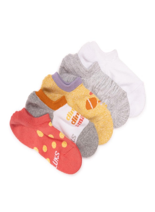 MUK LUKS مجموعة جوارب نسائية من MUK LUKS مكونة من 5 جوارب قصيرة غير ظاهرة للعبة بيكلبول، متعددة الألوان، مقاس واحد - Image 1