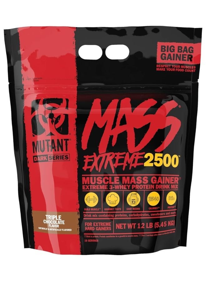 Mutant ماس إكستريم 2500 مكسب كتلة العضلات شوكولاتة ثلاثية 12 رطل - Image 1