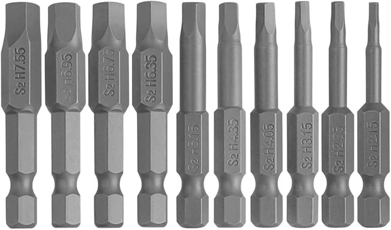 Eyech مجموعة 10 قطع من رؤوس مفكات البراغي المغناطيسية على شكل خماسي 14 بوصة مع عمود سداسي 5 نقاط أمان مقاوم للتلاعب 215735مم 50مم CrV - Image 1