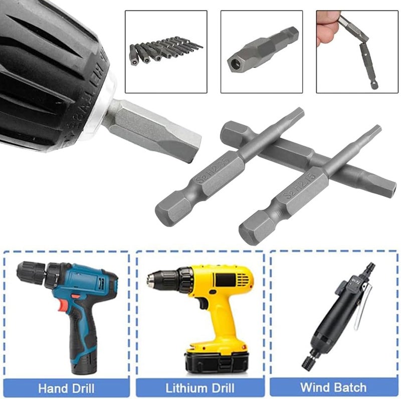 Eyech مجموعة 10 قطع من رؤوس مفكات البراغي المغناطيسية على شكل خماسي 14 بوصة مع عمود سداسي 5 نقاط أمان مقاوم للتلاعب 215735مم 50مم CrV - Image 4