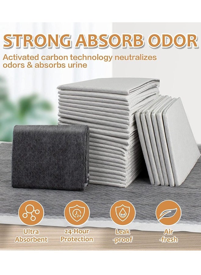 Activated Charcoal Pet Pee Pads, Odorless Charcoal Puppy Pads for Dogs Disposable Training Pads Large Disposable Puppy Pads Leak-Proof Super Absorbent Charcoal Potty Training Pad with Quick-Dry Surface for Dogs Puppies Cats Kittens or Small Pets